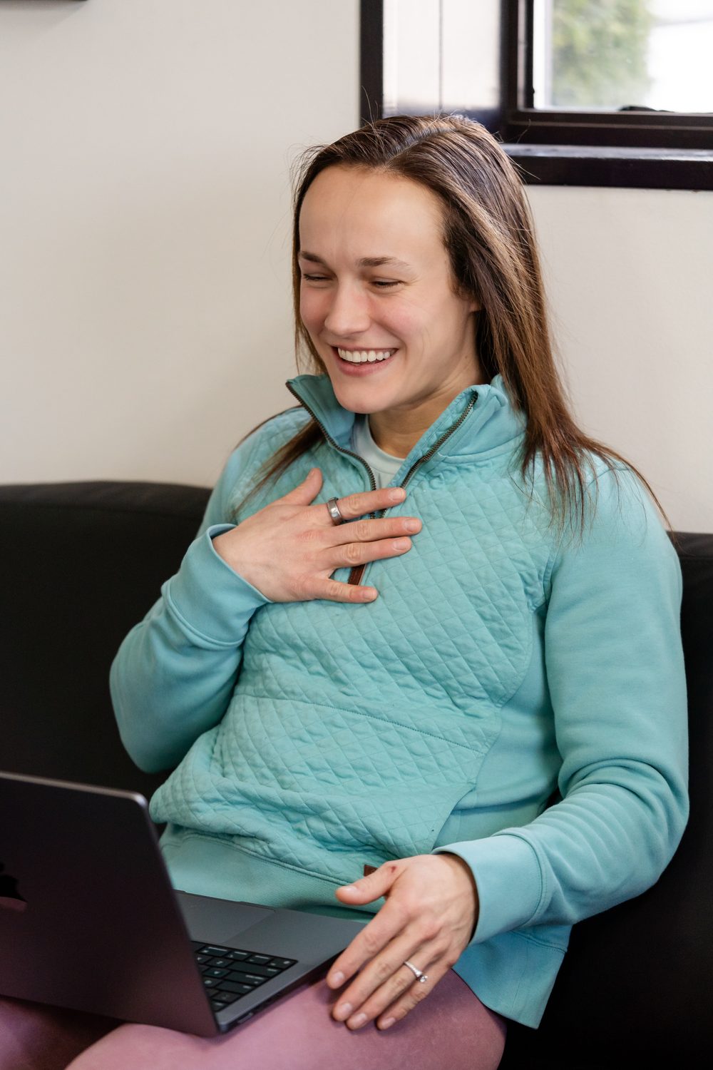 Kirsten listening on a coaching call